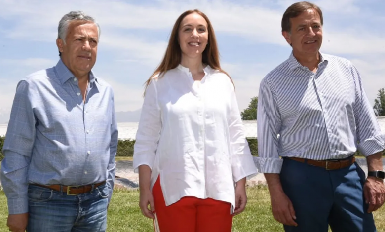 María Eugenia Vidal durante una de sus visitas a Mendoza